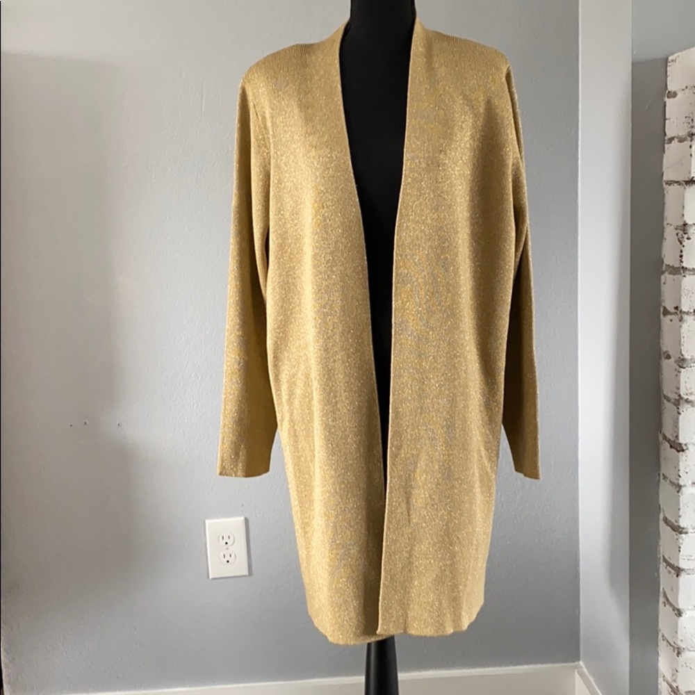 Women’s long gold cardigan